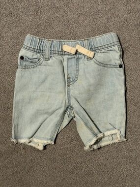 Gap Denim Kids Shorts with Functional Drawstring - Light Wash - 3Y